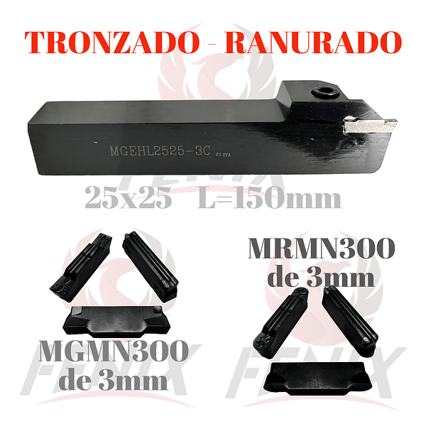 porta inserto 25x25 izquierdo ranurado tronzado corte