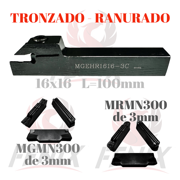 porta inserto 16x16 ranurado tronzado corte