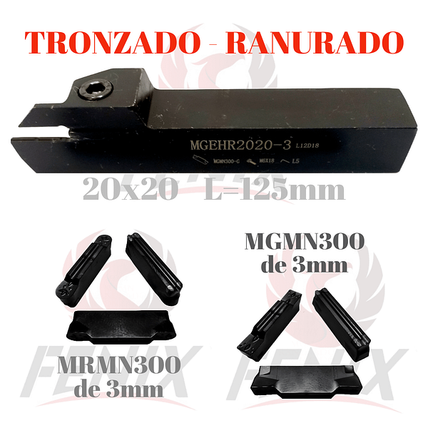 porta inserto 20x20 ranurado tronzado corte