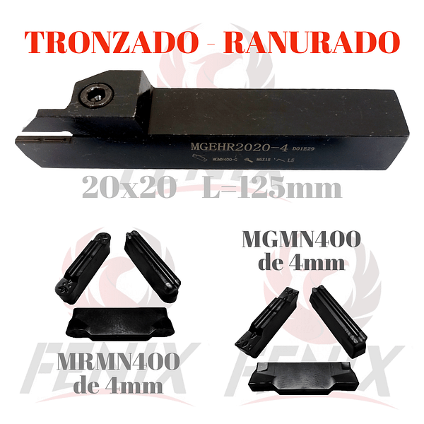 porta inserto 20x20 ranurado tronzado corte