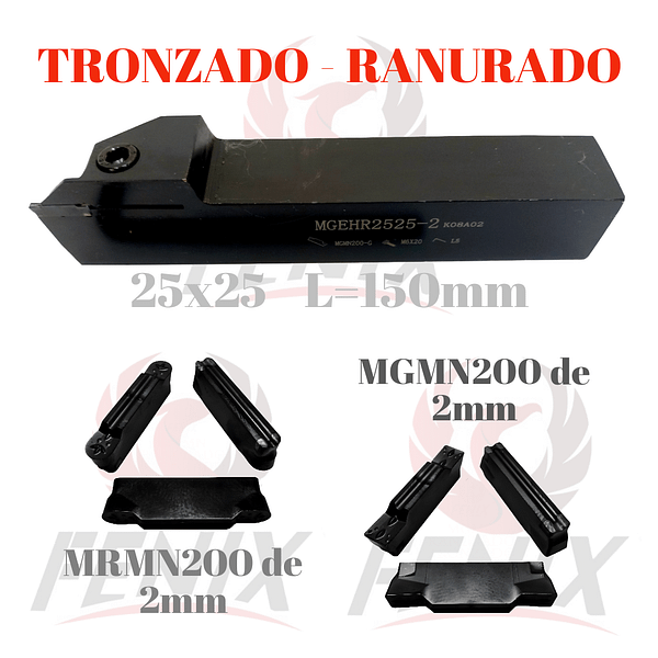 porta inserto 25x25 ranurado tronzado corte