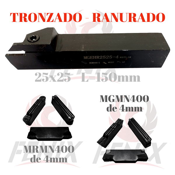 porta inserto 25x25 ranurado tronzado corte