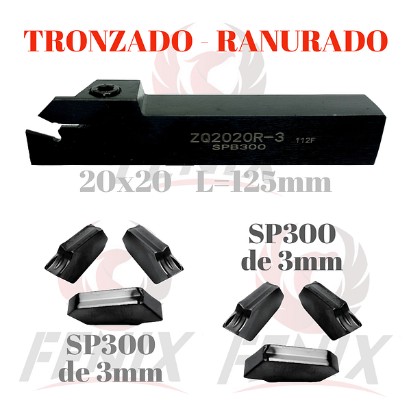 porta inserto 20x20 ranurado tronzado corte