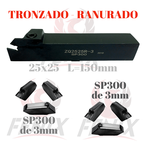 porta inserto 25x25 ranurado tronzado corte